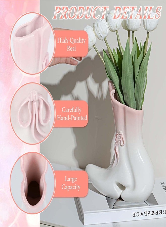 Kuabiz Cowgirl Boot Vase 9.5 Inch Creative Cowboy Boot Vase Ceramic Cowgirl Flower Arrangements Western Aesthetic Vases for Flowers Tables Modern Room Birthday Party Baby Shower Wedding Decor - Image 3
